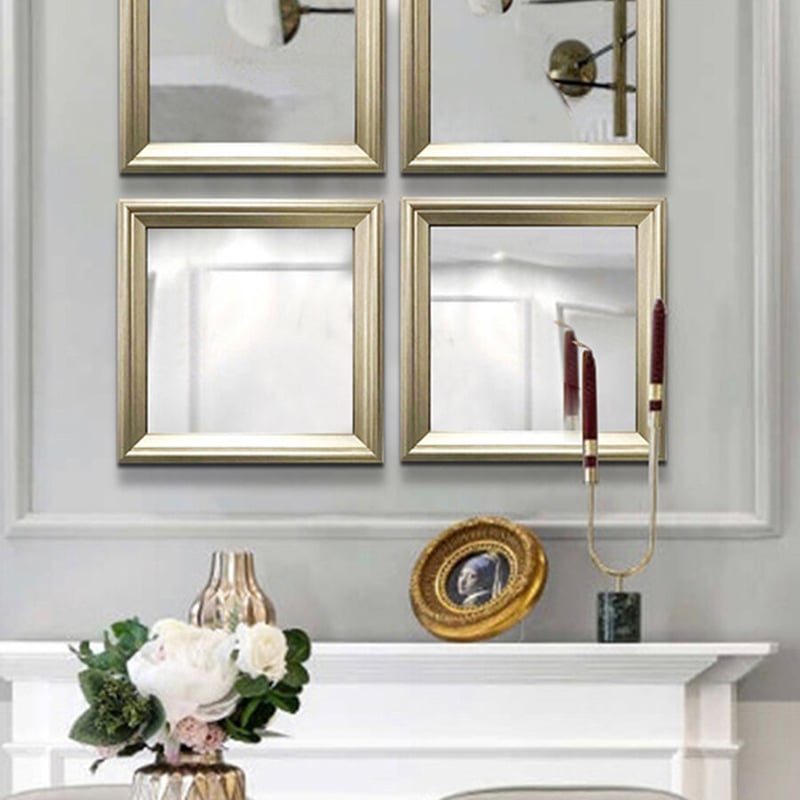 ゴールドフレームスクエアミラー【シングル】 | リビング＆ダイニング