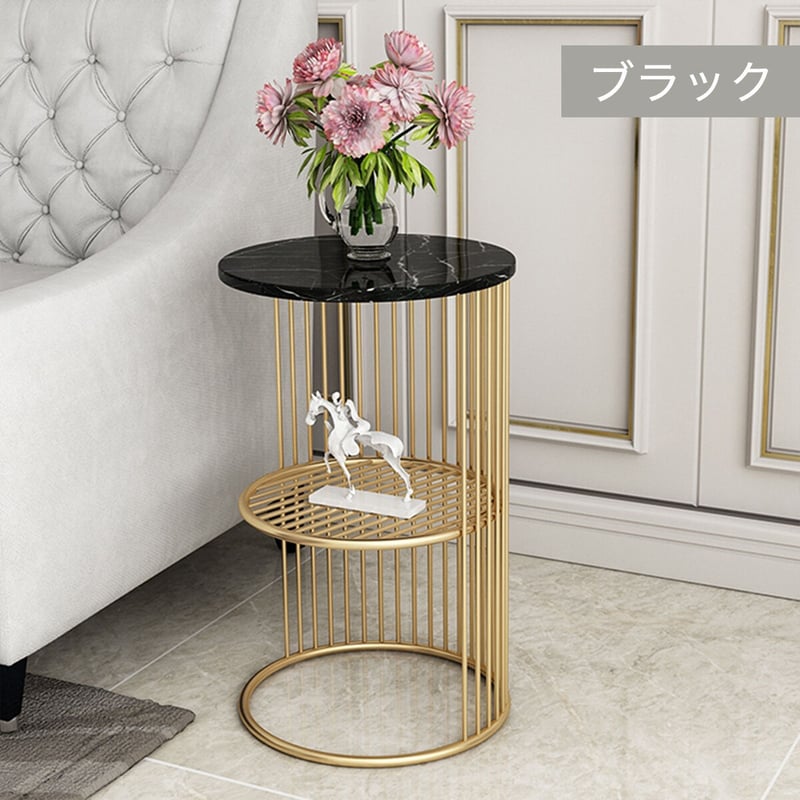 大理石ゴールドラインサイドテーブル | リビング＆ダイニング