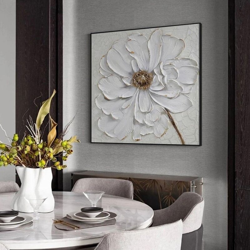 ホワイトフラワーウォールアート | リビング＆ダイニングインテリア by