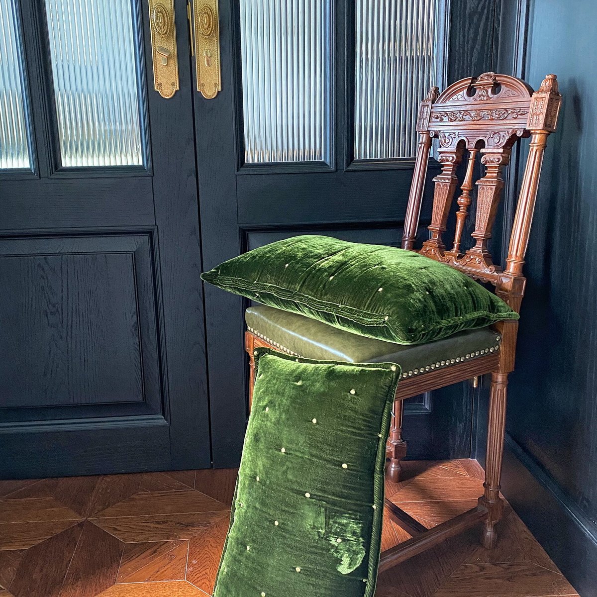 レトログリーンベルベットクッション | リビング＆ダイニング