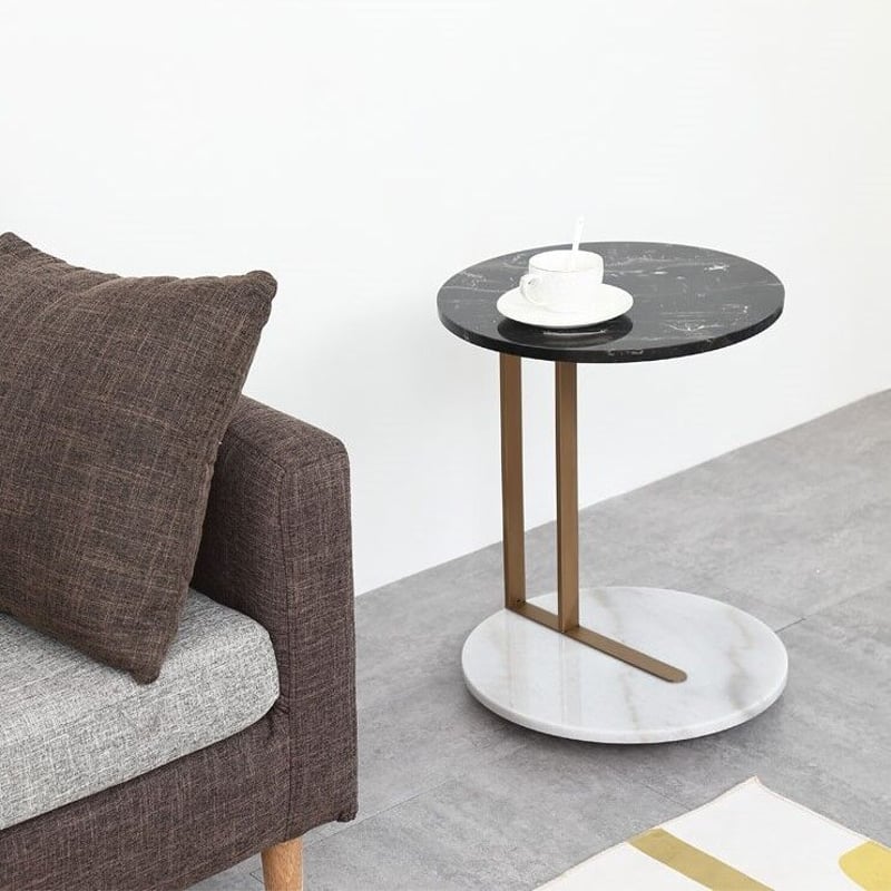 大理石テーブル ゴールド脚 不規則形　KARE ローマゴールド130×70cm ローテーブル/ コーヒーテーブル - ロー