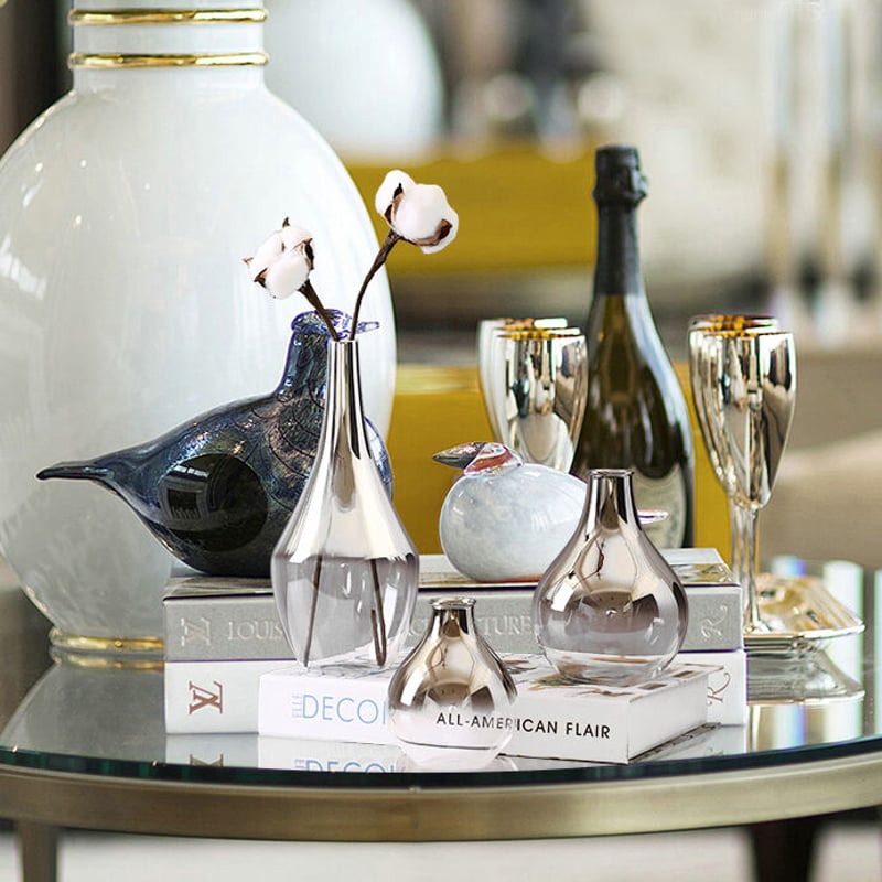 クリストフル＆VMC REIMS  花器　花瓶　フラワーベース　シルバー、ガラス クリストフル＆VMC REIMS 花器 花瓶 フラワーベース シルバー