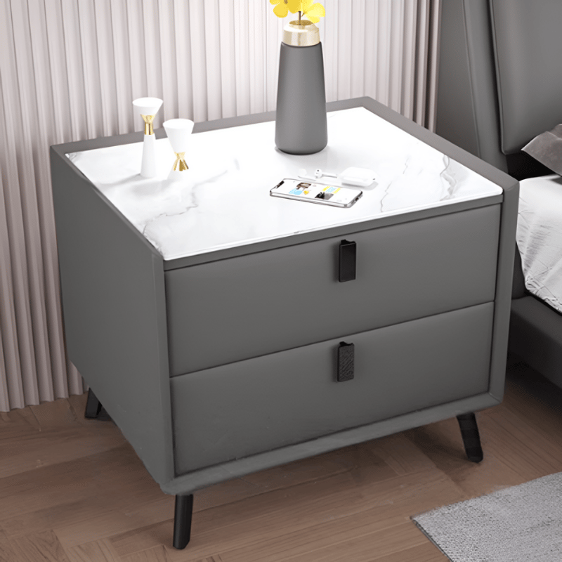 シンプルデザイン 引き出し サイドテーブル グレー シンプル