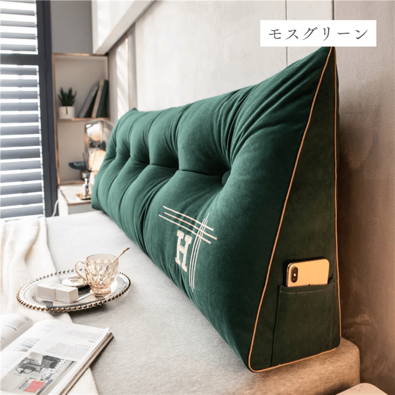 ★スタンダードMiniクッションgreen ロイヤルベッドサイドクッション（60cm/80cm） | リビング