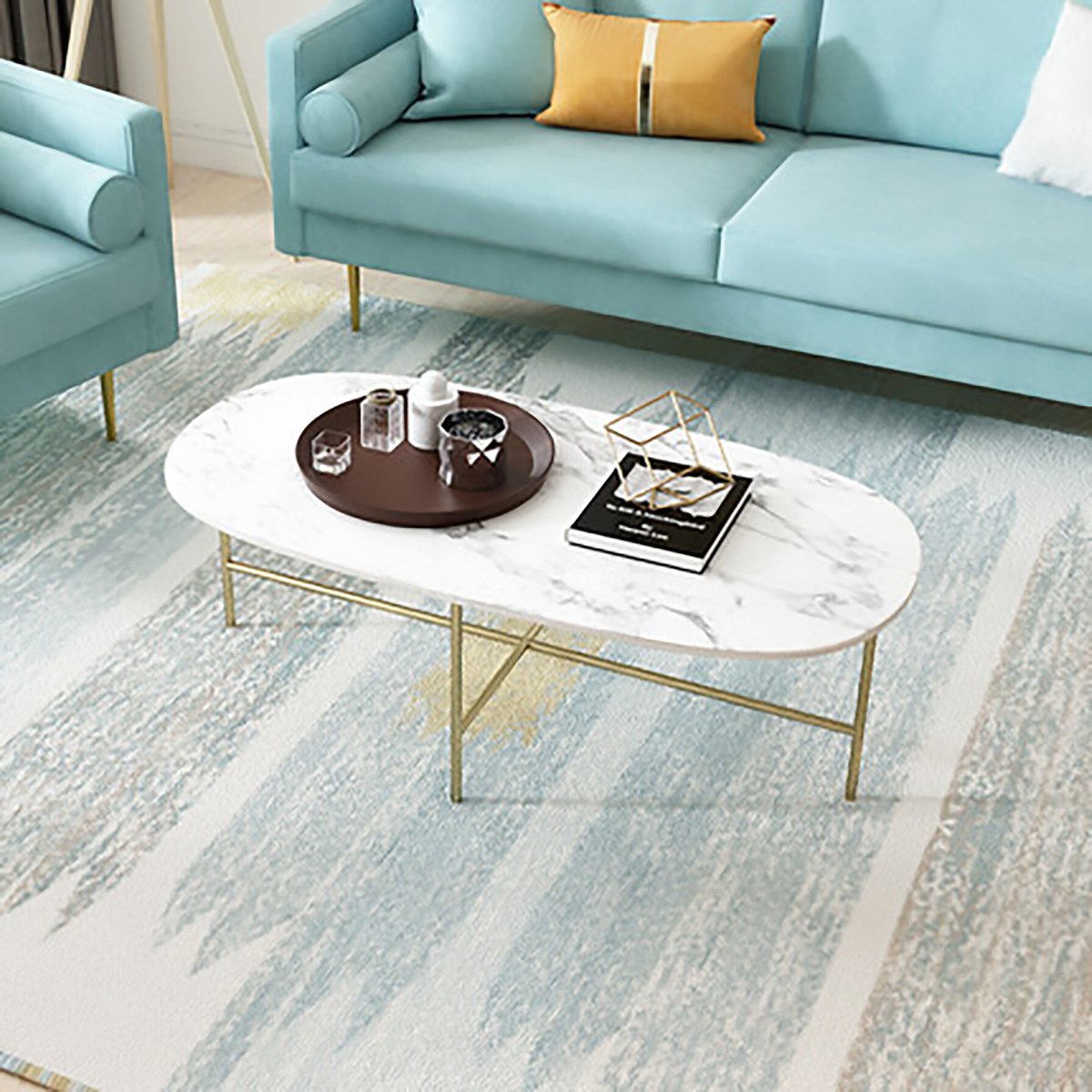 大理石プレミアムオーバルローテーブル | リビング＆ダイニング