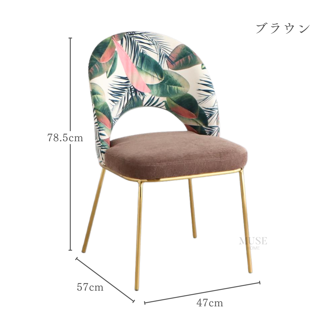 フローラルパターン アンティークチェア Uixe Retro White Floral Pattern Linen Nailhead Trim