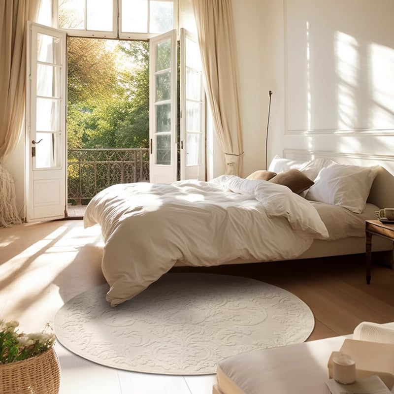 クラシックエンボスダマスクラウンドラグ | リビング＆ダイニング