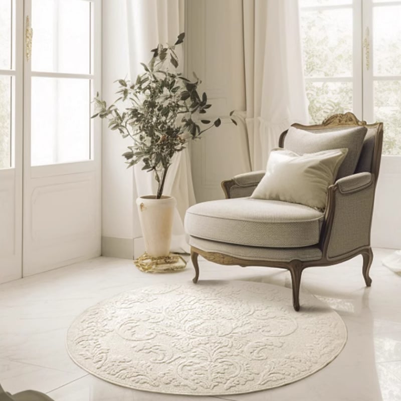 クラシックエンボスダマスクラウンドラグ | リビング＆ダイニング