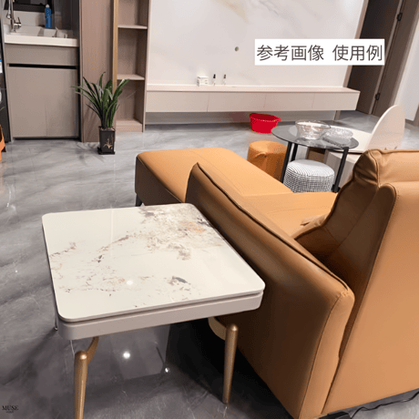 大理石調シャンパンゴールドソファサイドテーブル