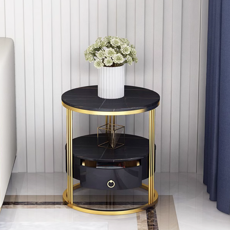 収納付きゴールドサークルサイドテーブル | リビング＆ダイニング