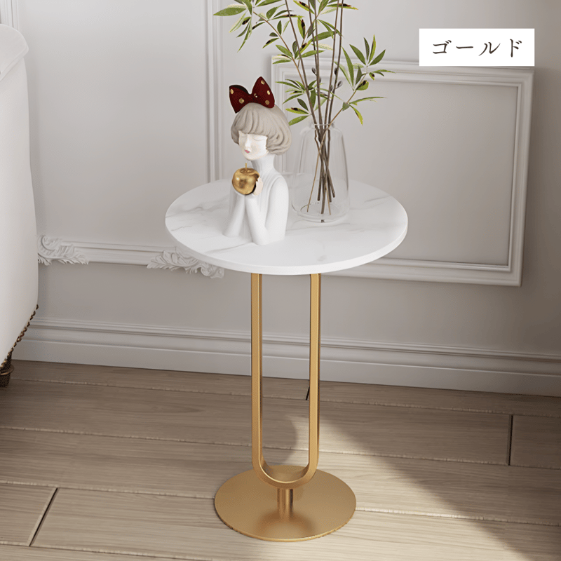 【大理石調】ラウンドエンドテーブル 大理石調ラウンドテーブル | リビング＆ダイニングインテリア by