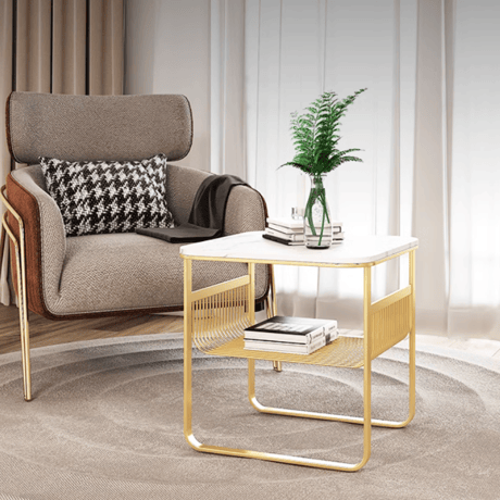 Francfranc フランフランマーリアサイドテーブルクリア×ゴールド