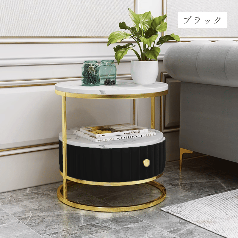 収納付きマーブル柄ラウンドテーブル | リビング＆ダイニング