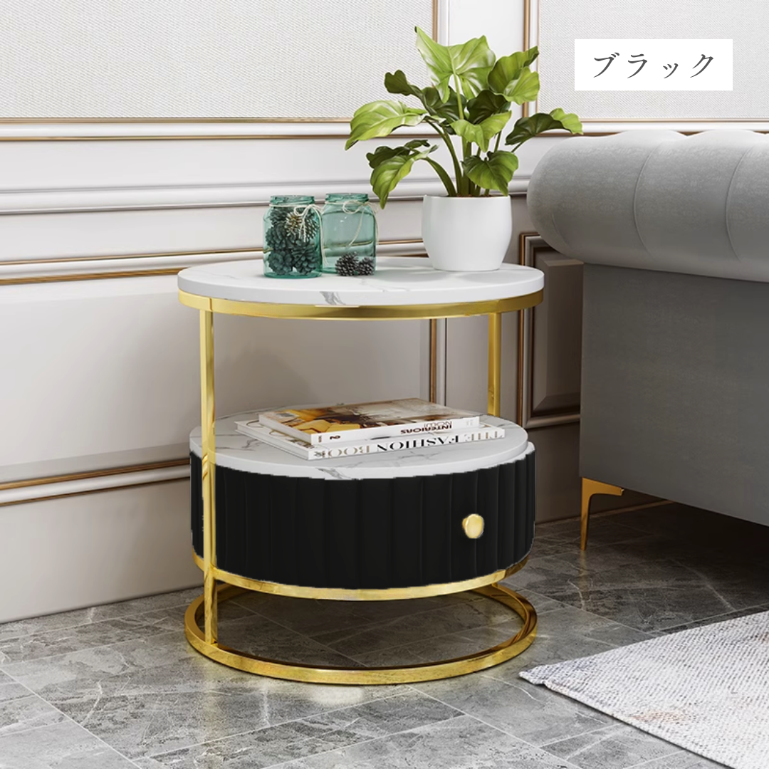 収納付きマーブル柄ラウンドテーブル | リビング＆ダイニング