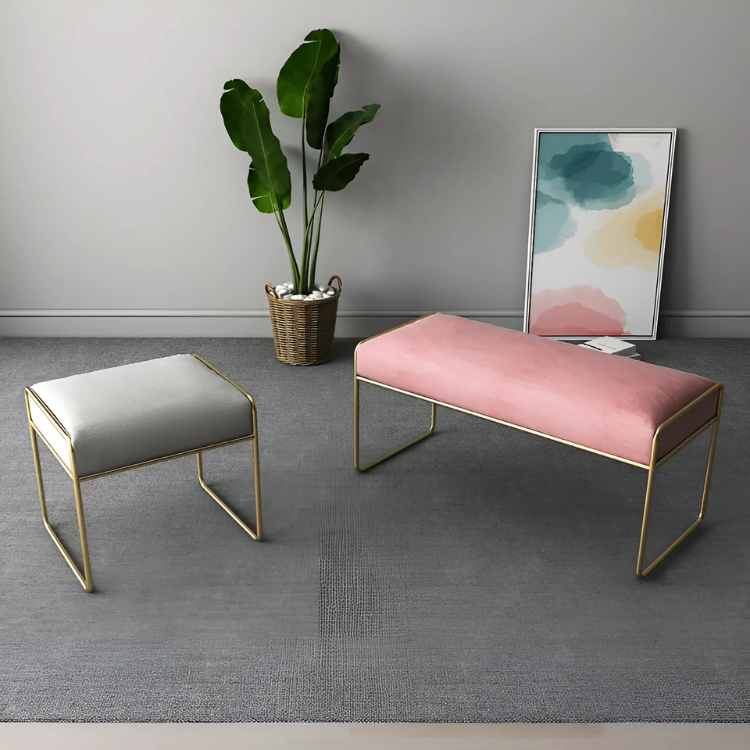 モダン グレー ベンチ スエード風 モダン グレー ベンチ スエード風