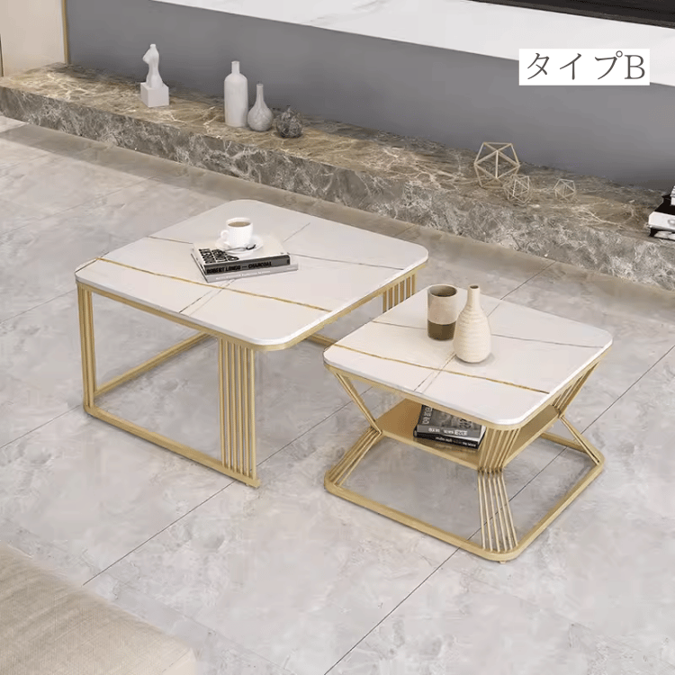 大理石コーヒーテーブル ☆人気品♪コーヒーテーブル大理石の柄/80x70㎝♪送料込み (机