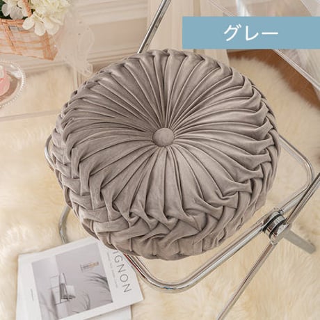 ギャザーベルベットクッション