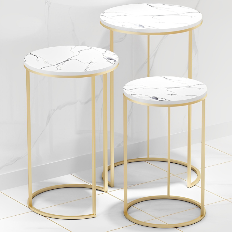 大理石ゴールドアクセントテーブル | リビング＆ダイニングインテリア