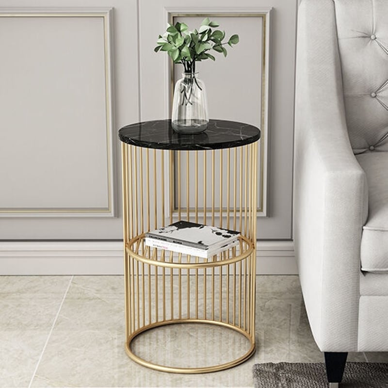 大理石ゴールドラインサイドテーブル | リビング＆ダイニング