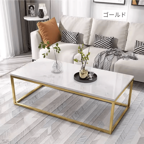 大理石調ノルディックコーヒーテーブル