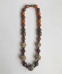 celluloid brown beads necklace