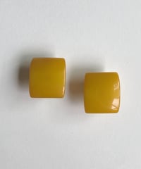 bakelite mango yellow square  earrings