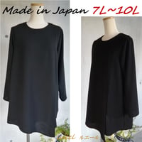 喪服 日本製 《7L～10L》アシメトリーレイヤード ゆったりチュニックブラウス フォーマル 137301-20-3