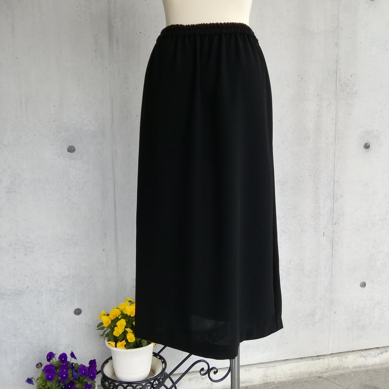 日本製】4L～6L 喪服 巻きスカート風セミフレアーアシメトリータックス