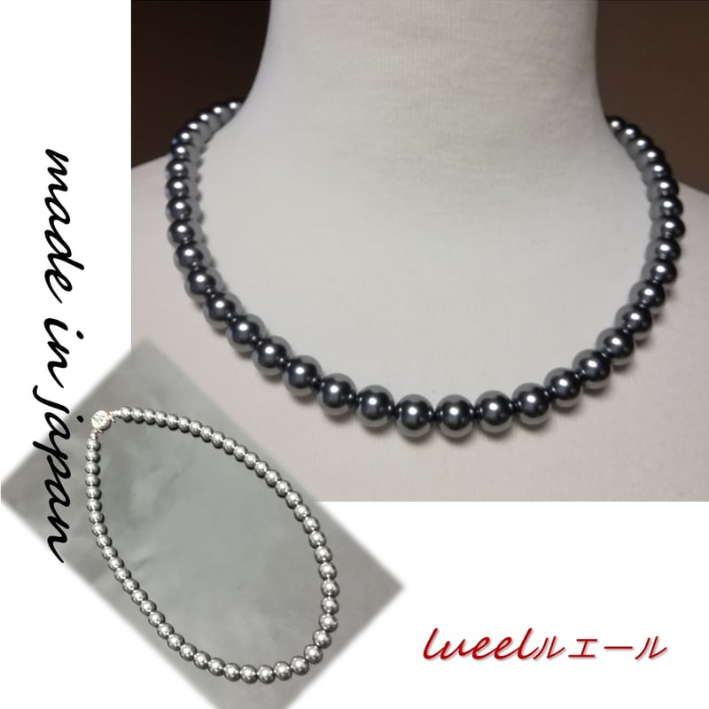日本製 フォーマル グレーパールネックレス 収納袋付き 卒業式 入学式