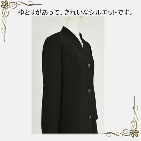 【6L-10L】日本製 喪服 パンツスーツ 大きいサイズ 丈直し無料 上下サイズ別可 礼服 冠婚葬祭　136701-3