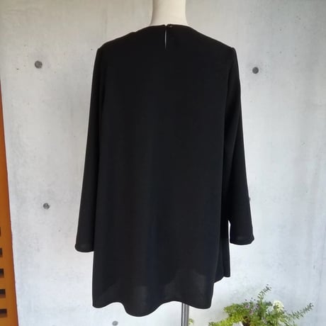 Ｍサイズ 1枚限定セール 喪服 アシメトリーレイヤード ゆったりチュニックブラウス フォーマル 137301-20-M