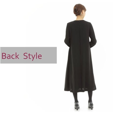 喪服 レディース ロング丈 楽ちん 日本製 ワンピーススーツ 2点セット ジャケット付き 大きいサイズ 礼服 ブラックフォーマル おしゃれ 体型カバー 113807AS-2