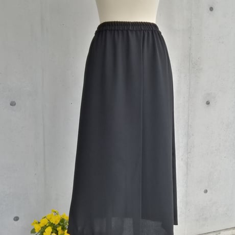 【日本製】S～3L 喪服 巻きスカート風セミフレアーアシメトリータックスカート 116201