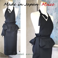 【Mサイズ1点限定特価】茶道エプロン/黒 お客様の声から誕生！洋服でお稽古・普段使いも◎ストレッチ/116100-28M