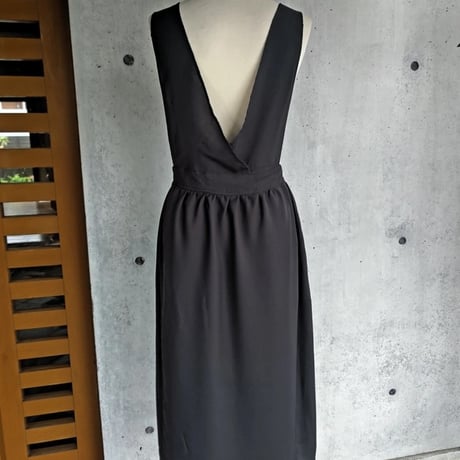 日本製・気品漂う シルキードライ ロングエプロン 茶道お稽古にも。後ろクロス仕様 /S~3L 128100-98