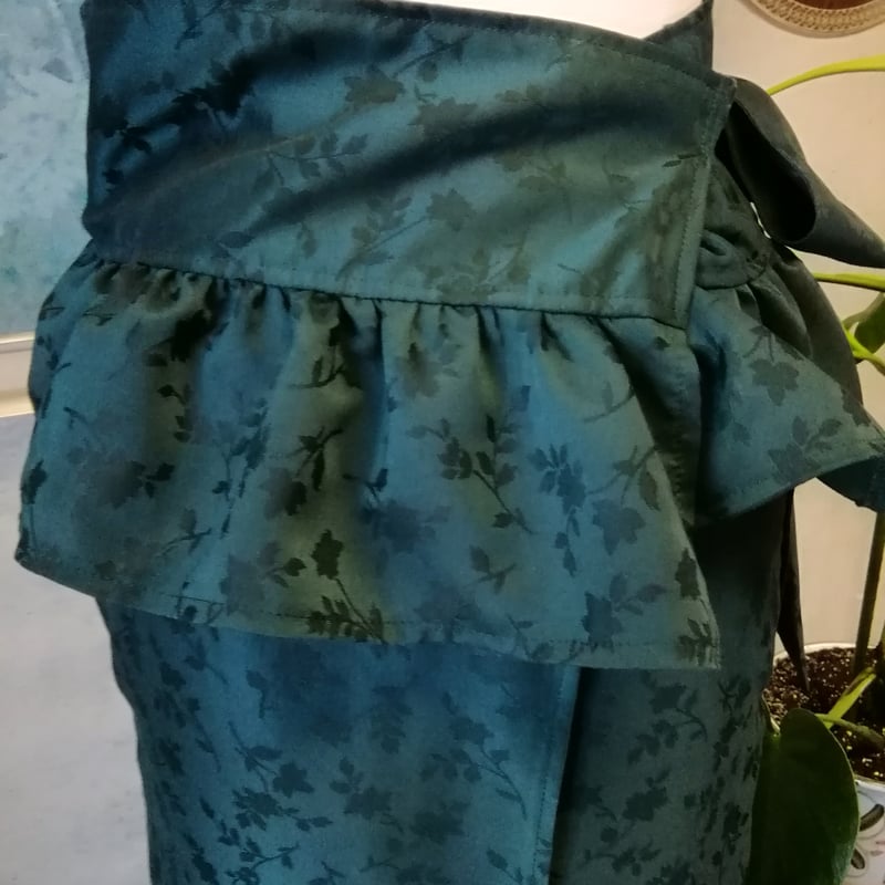 日本製】《7L～10L》 小花柄ジャガード織 茶道お稽古用エプロン