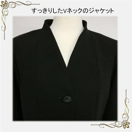 【6L-10L】日本製 喪服 パンツスーツ 大きいサイズ 丈直し無料 上下サイズ別可 礼服 冠婚葬祭　136701-3