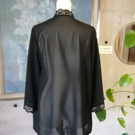 喪服 S~3L 夏の羽織もの ジャケット トッパー 大きいサイズ 礼服 ロング丈 レース使い 127500