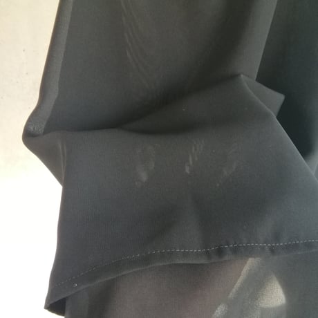 《4L～6L》透け感シフォン大人可愛い お花モチーフ体系カバーチュニックビスチェ黒 日本製 127601-20 -2