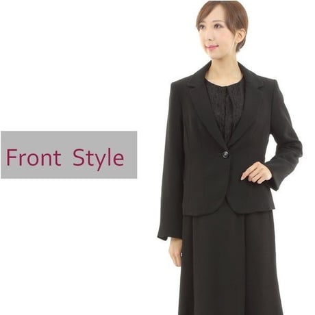 喪服 レディース ロング丈 楽ちん 日本製 ワンピーススーツ 2点セット ジャケット付き 大きいサイズ 礼服 ブラックフォーマル おしゃれ 体型カバー 113807AS-2