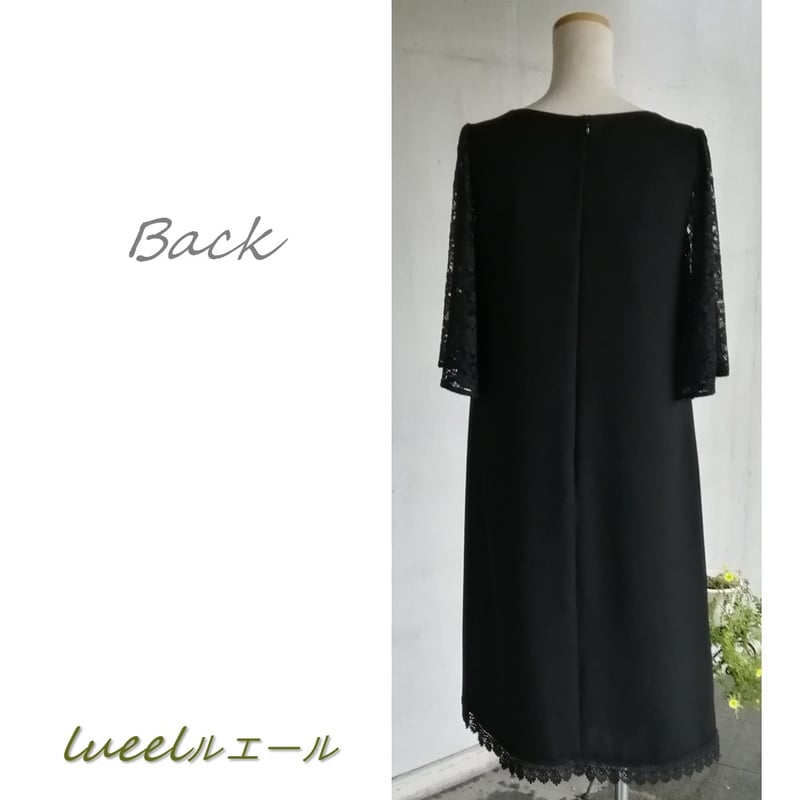 日本製 ブラックフォーマル レースワンピース 礼服 S〜3L125800 喪服 