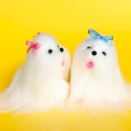 マルチーズわんちゃんぬいぐるみ(blue ribbon)/キット完成品