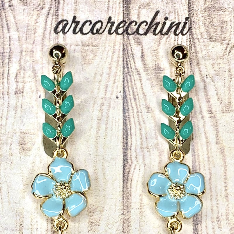 春色スワロフスキーとお花のイヤリング/ピアス | arcorecchini