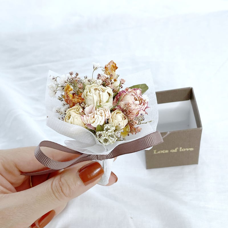 テラコッタブーケ　美品 BOHO】ミニチュアBoxドライブーケ 【テラコッタ】 | Lynn flowers