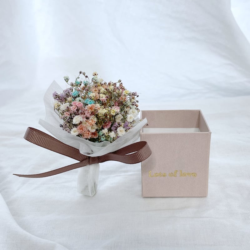 ミニチュアBOX ドライブーケ【かすみ草 BOX 】 | Lynn flowers