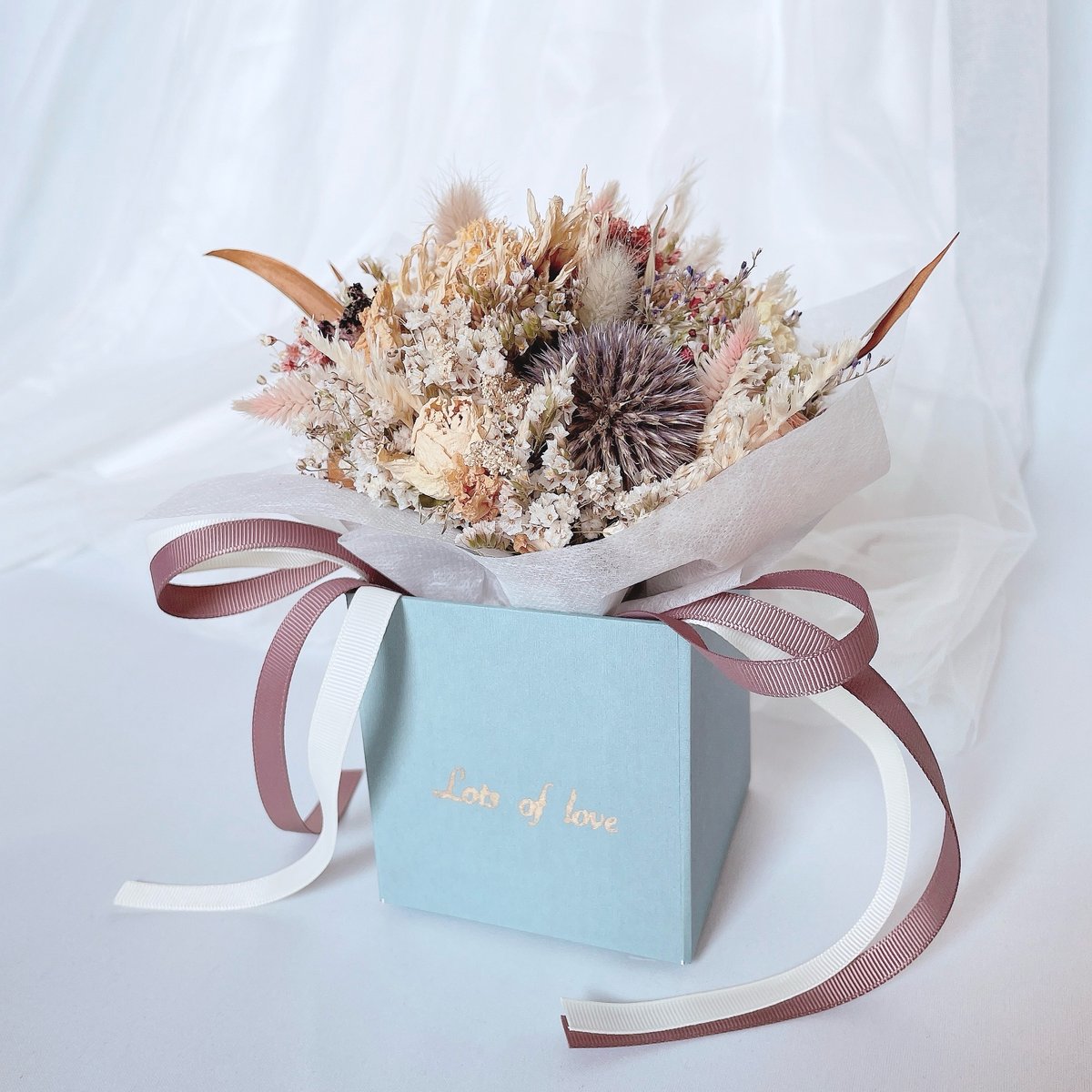 BOHO】ドライフラワー グリーティングBOXブーケ【テラコッタ】 | Lynn