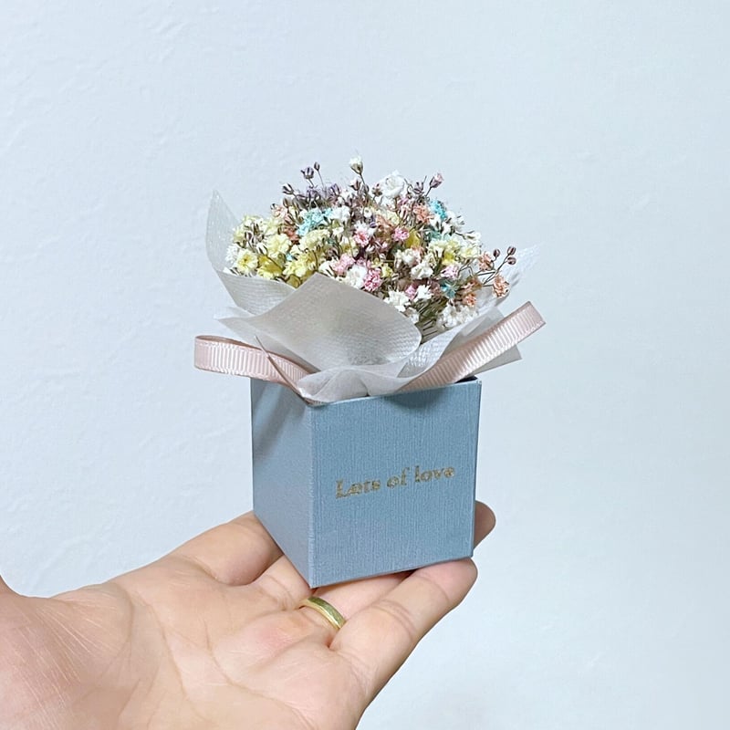 ミニチュアBOX ドライブーケ【かすみ草 BOX 】 | Lynn flowers