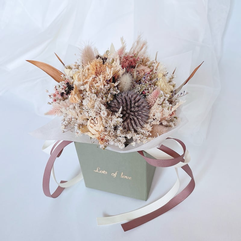 テラコッタブーケ　美品 BOHO】ドライフラワー グリーティングBOXブーケ【テラコッタ】 | Lynn