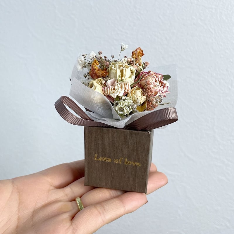 BOHO】ミニチュアBoxドライブーケ 【テラコッタ】 | Lynn flowers