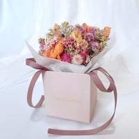 【Congratulations!】グリーティング BOX ブーケ Rose beige BOX【ドライフラワー】
